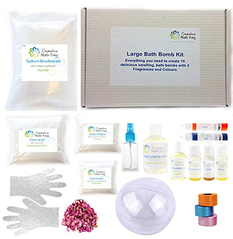 Cosmetics Made Easy Large Bath Bomb Making Kit - Choose Fragrance - Makes 18 x 100g Fizzes (Chocolate Shop)