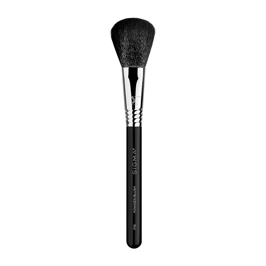 Sigma Beauty Professional F10 Powder/Blush Brush - Precise Placement of Blush & Powder Products - Apply Color to Cheeks or Blend Powder - Vegan, Hypoallergenic, Synthetic Makeup Brush