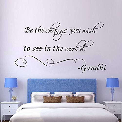Gadgets Wrap Vinyl Inspirational Sayings Sticker Be The Change You Want to See Wall Art (60 cm X 5 cm, Multicolor)