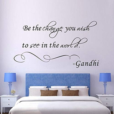 Gadgets Wrap Vinyl Inspirational Sayings Sticker Be The Change You Want to See Wall Art (60 cm X 5 cm, Multicolor)