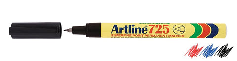 Artline 725 0.4mm Super Fine Bullet Tip Permanent Marker - Black [Pack of 12]