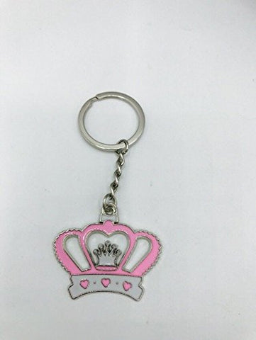 12PC Pink Baby Shower Favors Crown Princess Table Decoration Girl Keychains