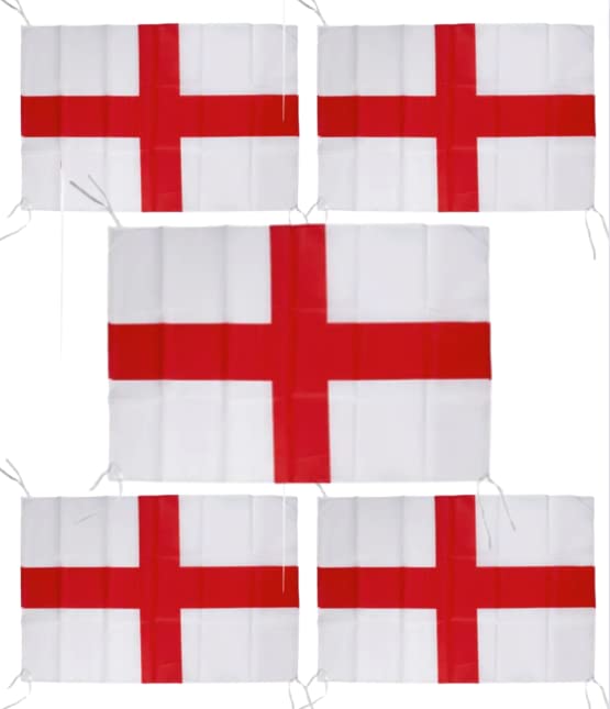 Euro 2024 Football Decorations X5 St George England Flags with String 76cm x 50cm
