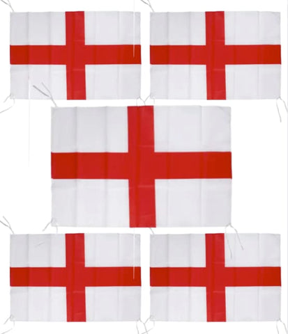 Euro 2024 Football Decorations X5 St George England Flags with String 76cm x 50cm