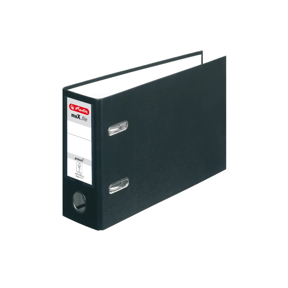 Herlitz max.File Protect A5 Oblong Lever Arch File - Black