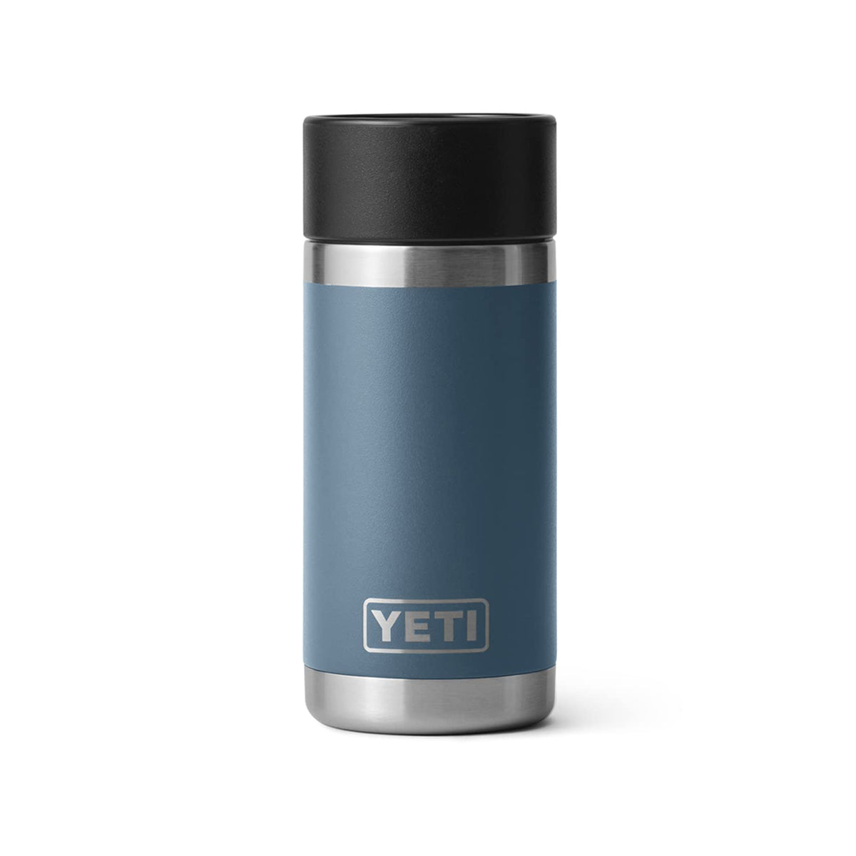 YETI Rambler 12 oz Bottle, Stainless Steel, Vacuum Insulated, with Hot Shot Cap, Nordic Blue