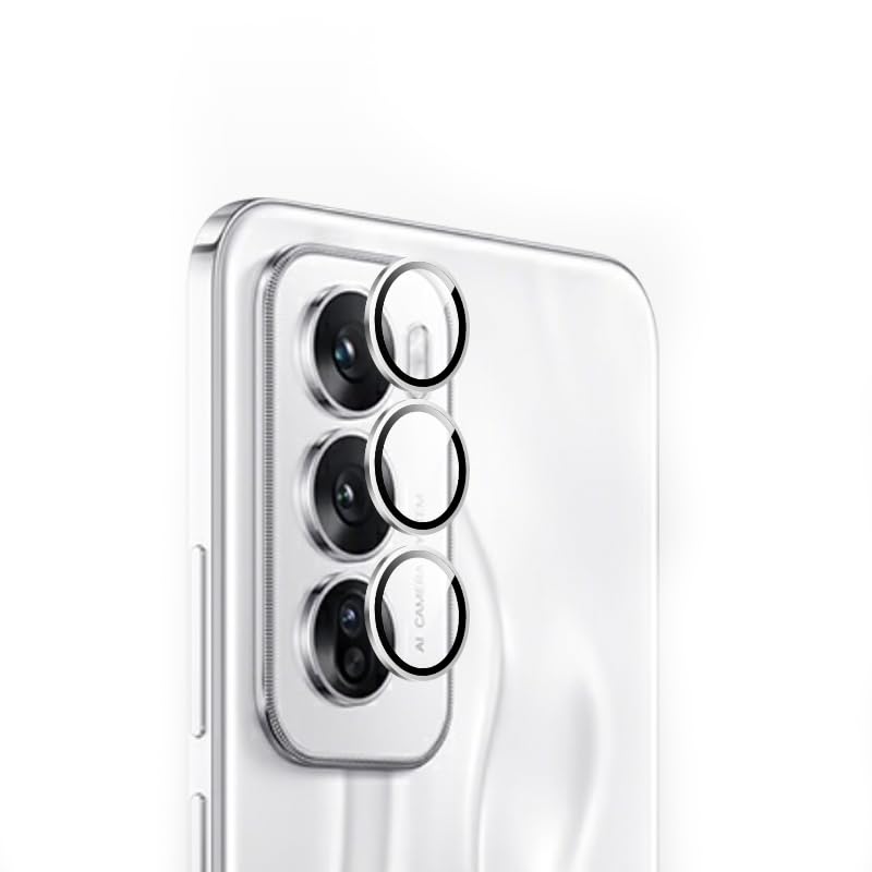 GMUJIAO Compatible with OPPO Reno 12 Pro for Metal Lens Film for Camera Lens Protector,OPPO Reno 12 Pro Metal Lens Film,Aluminum Alloy Camera Lens Protector[HD Clear][Wear Resistant]-Silver