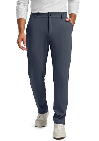 Soothfeel Men's Golf Pants with 5 Pockets Slim Fit Stretch Sweatpants Casual Travel Dress Work Pants for Men (Dusty Blue, M)