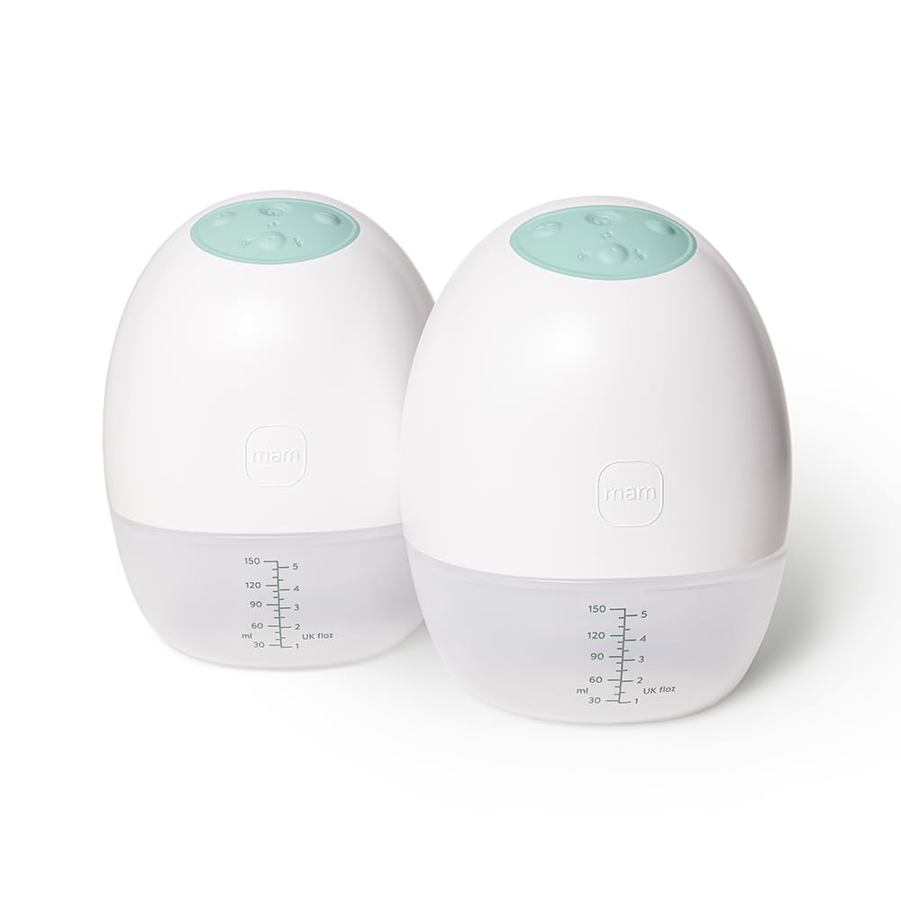 MAM Move Double Wearable Breast Pump, Electric Breast Pump Without Tubes or Wires, with 3 Modes of Use and 5 Intensity Levels Each, SkinSoft Silicone Cup Adaptable to 4 Sizes