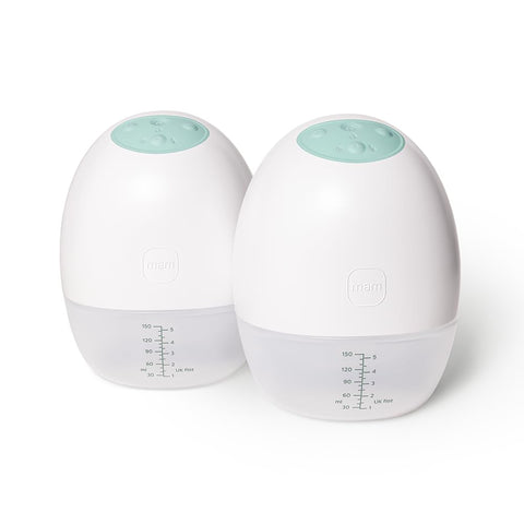 MAM Move Double Wearable Breast Pump, Electric Breast Pump Without Tubes or Wires, with 3 Modes of Use and 5 Intensity Levels Each, SkinSoft Silicone Cup Adaptable to 4 Sizes