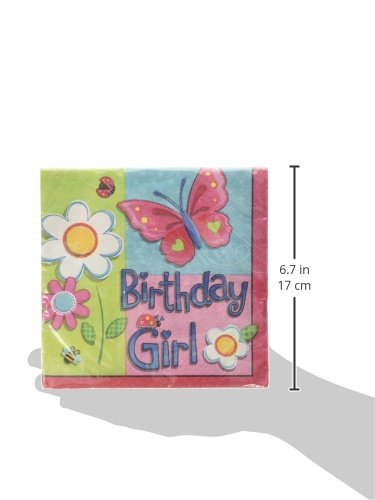 Amscan Garden Girl Birthday Luncheon Napkins (16 Per Package)