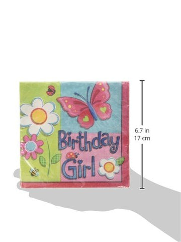 Amscan Garden Girl Birthday Luncheon Napkins (16 Per Package)