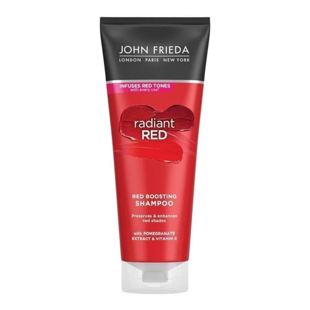 John Frieda Radiant Red Boosting Shampoo 250 Ml, Shampoo Red Hair, Colour-Boosting And Depositing Shampoo Redheads