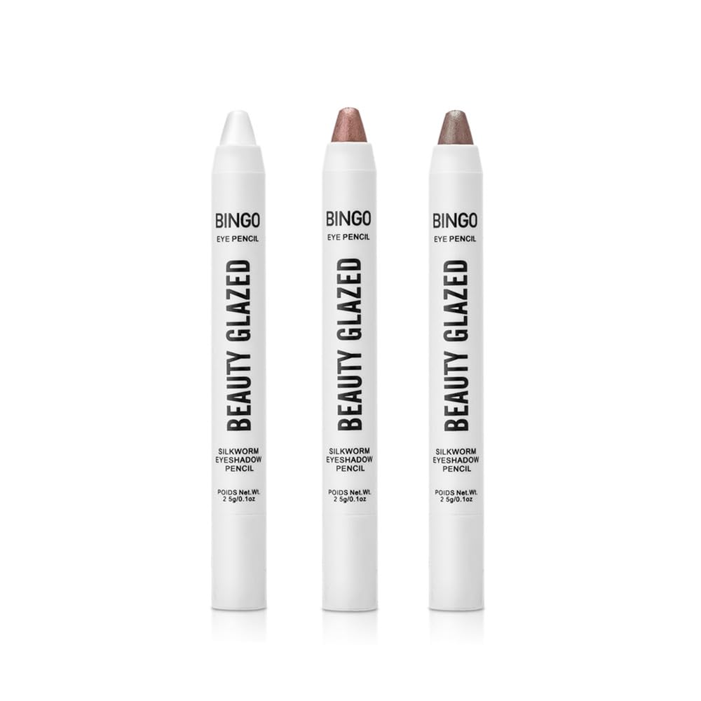 UOCK Eyeshadow Stick,3 PCS Shimmer Cream Eye Shadow Pencil,Waterproof & Long-Lasting Eyeshadow Stick?Bright Metal Color Contour Stick,Multi-Dimensional eyes Look (B)