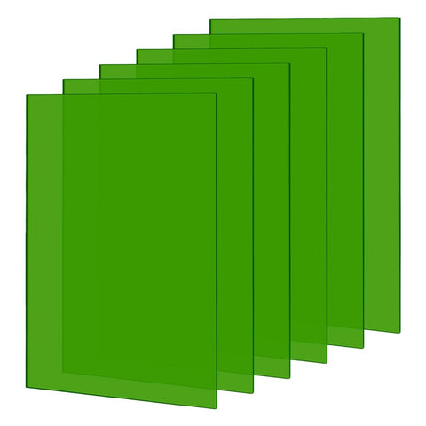 PH PandaHall 6PCS Acrylic Sheet Green Translucent Sheet Colored Acrylic Sheets Cast Acrylic Panels Acrylic for Cutting Engraving Signs DIY Projects 18x12cm 3mm Thick
