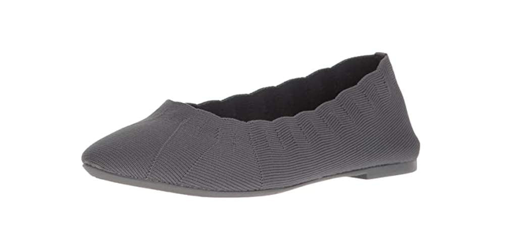 Skechers Women's Cleo Bewitch Ballet Flat, Charcoal, 6.5