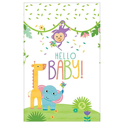 Amscan Hello Baby Plastic Table Cover - 54" x 96" | Multicolor | 1 Pc.