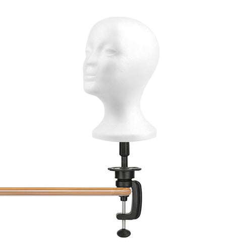 Generic Eaaxup Foam Wig Head?Female Styrofoam Mannequin Wig Display Holder Fixed pin?Hats, Hairpieces, Mask Stand?White Foam Wig Head Display 10.7inch