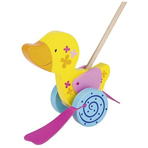 GOKI 54913 Duck Push-Along Toy, Mixed