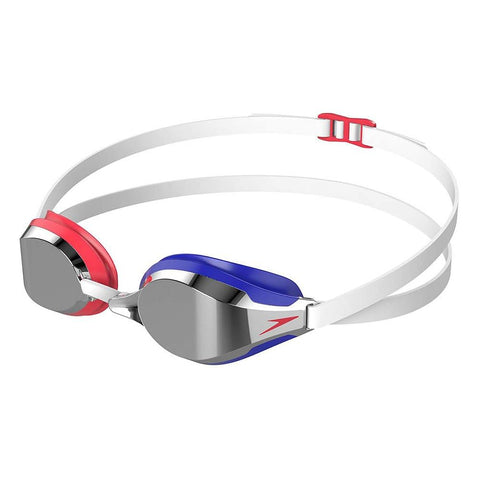 Speedo Unisex Adult Fastskin Speedsocket 2 Mirror Goggles, WHITE RED BLUE USA One Size