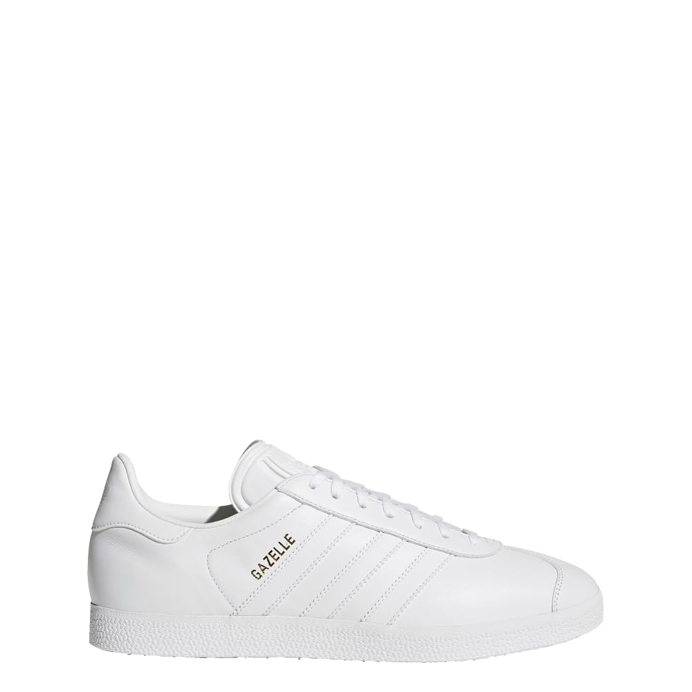 Adidas Originals Men's Gazelle Lace-up Sneaker,White/White/Gold Metallic,7.5 M US
