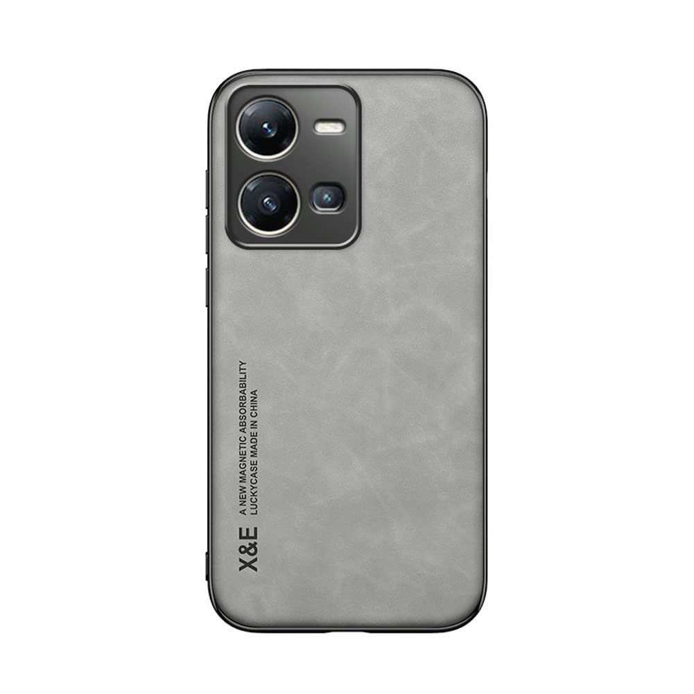 Kepuch Silklike Case for Vivo Y35 4G - Cover Bumper Built-in Metal Plate for Vivo Y35 4G - Gray