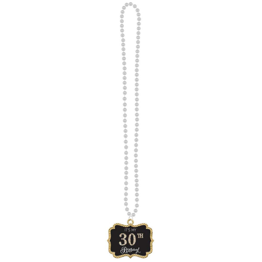 Amscan Party Supplies Sparkling Celebration Add-Any-Age Necklace, 18", Multi Color