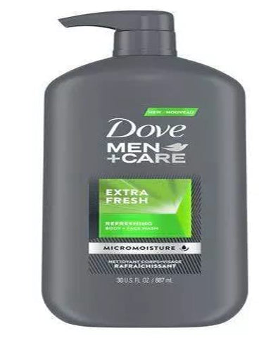 Dove Men+Care Body and Face Wash Extra Fresh, 30 Fluid Ounce (Pack of 2)
