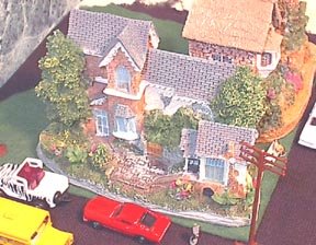 Miniature trains detailed Cottage House #61 for possible use with N scale trains