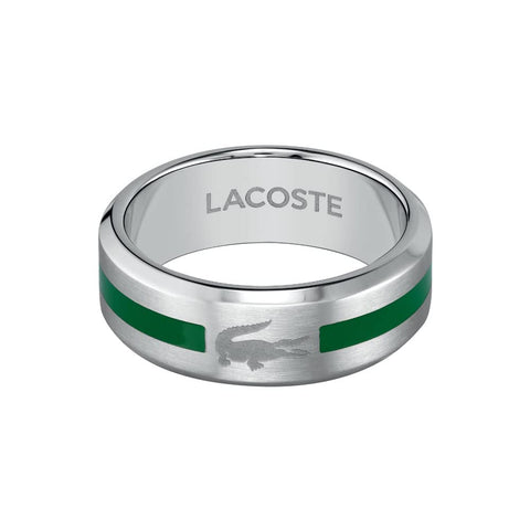 Lacoste Men's BASELINE Collection Ring, Size: 66, Metal, No Gemstone