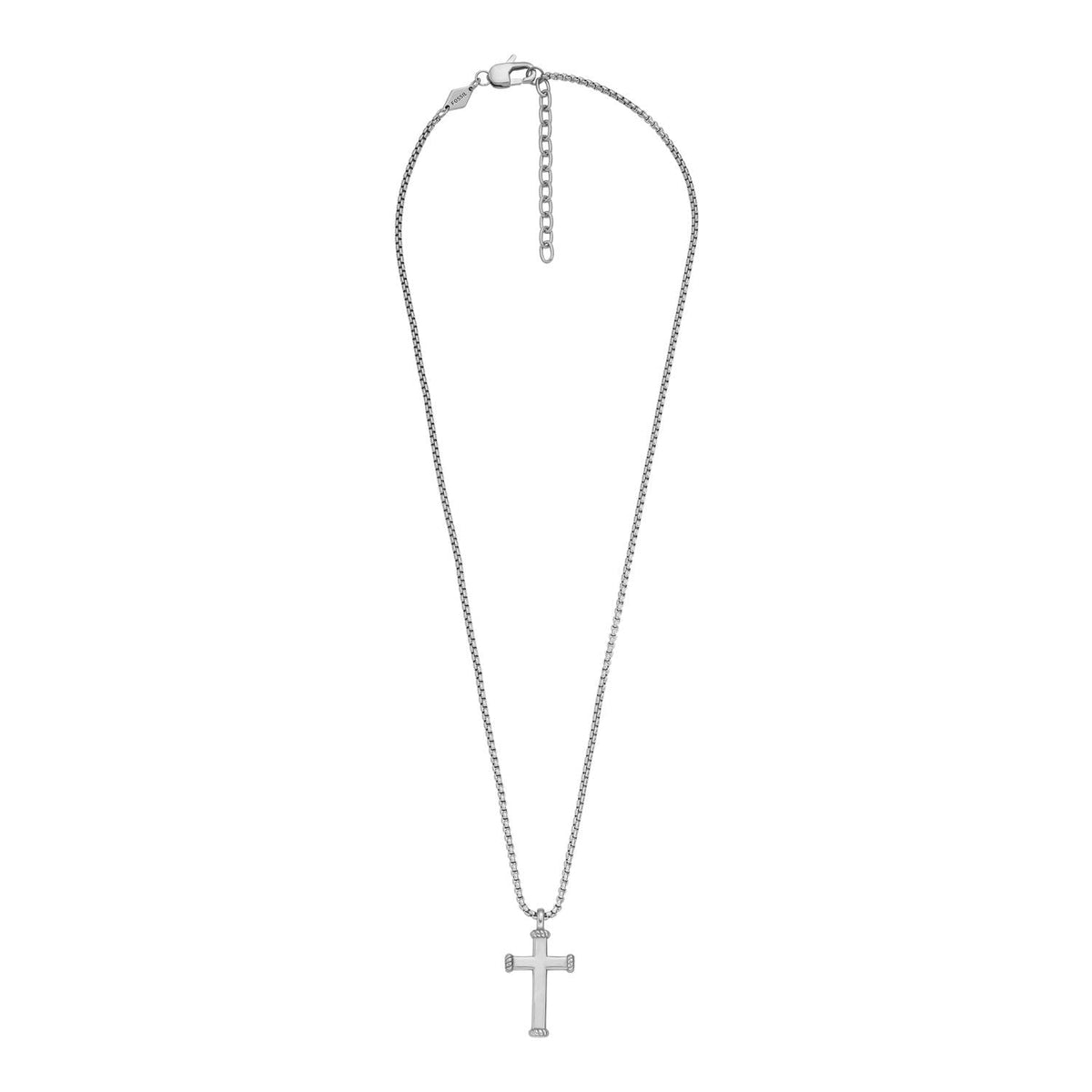 Fossil Men's Meaningful Moments Stainless Steel Pendant Necklace, Color: Silver (Model: JF04401040)