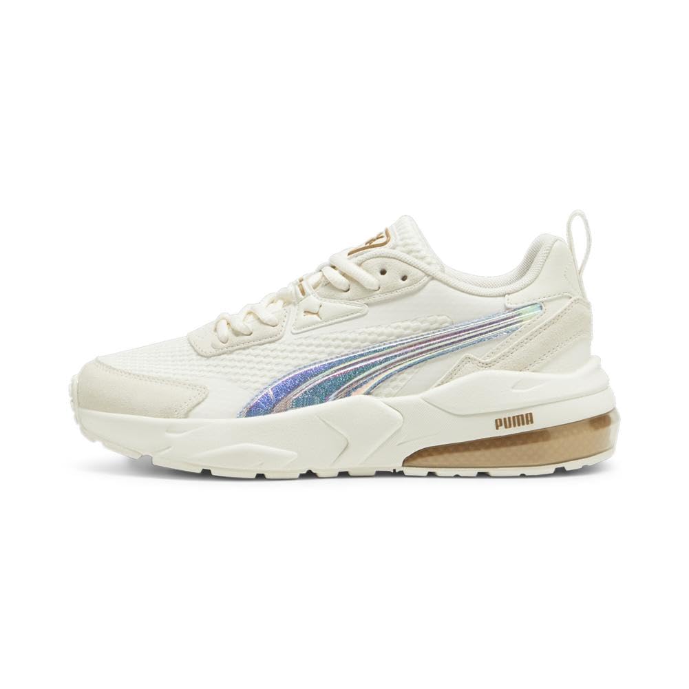 PUMA Womens VIS2K Sneaker, Frosted Ivory-PUMA Womens Gold, 7