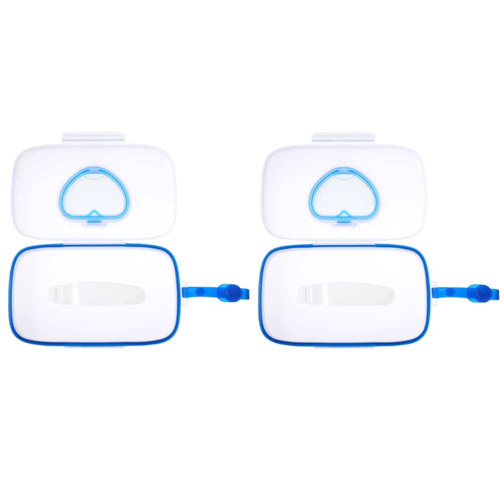 Healifty Portable Wipes Case Refillable Wipes Container 2PCS Baby Wet Tissue Case Baby Wipe Dispenser Refillable Wet Wipe Pouch Portable Travel Wipes Holders Portable Wipes Case Outdoor Wipes Box