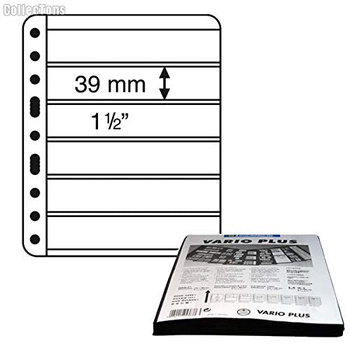 5 Heavy Duty Lighthouse Vario Plus 6S Stamp Pages - Black 6 Pocket Pages - 5 Pack