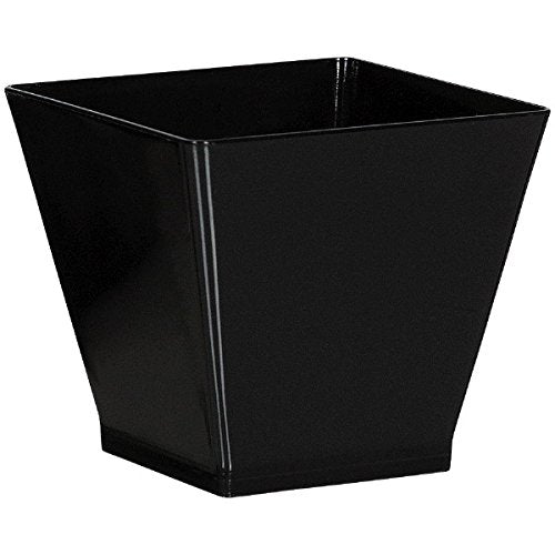 Party Friendly Reusable Mini Cubes Tableware, Black, Plastic , 2 Ounces, Pack of 40
