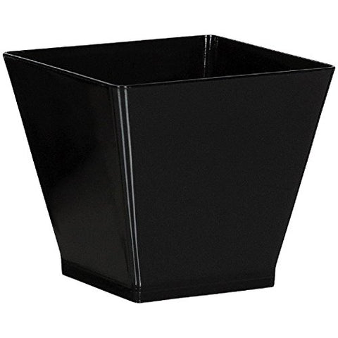 Party Friendly Reusable Mini Cubes Tableware, Black, Plastic , 2 Ounces, Pack of 40