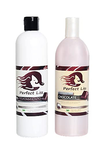 Perfect Liss Keratin Hair Treatment - Repair Nourishment for Curly, Unruly Hair - Vitamin Straightening and Smoothing Beauty KIT 16 fl oz