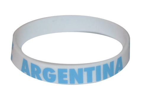 Argentina White World Cup Olympics Silicone Wristbands (Pack of 2)