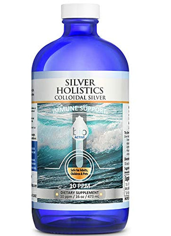 Colloidal Silver Liquid Solution - 16 oz in Glass Bottle By Silver Holistics