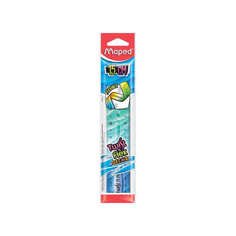 Maped - Flexible Ruler Twist 'n Flex Decor, 15 cm - The Original! with New Colour Gradient - Various Colour Gradients