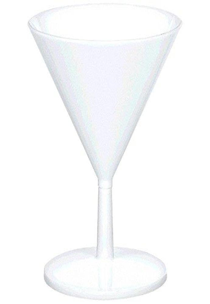 Reusable Party Friendly Mini Martini Glasses Tableware, White, Plastic , 2oz., Pack of 20
