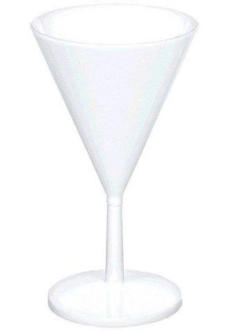 Reusable Party Friendly Mini Martini Glasses Tableware, White, Plastic , 2oz., Pack of 20