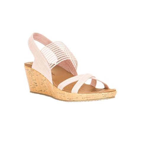 Skechers Cali Womens Beverlee-High Tea Wedge Sandal,pink,11 M US