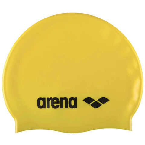 Arena Classic Silicone Unisex Swim Cap for Women and Men, Yellow/Black