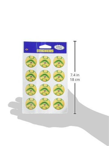 Beistle Australia Soccer Team Sports Stickers, Multicolored