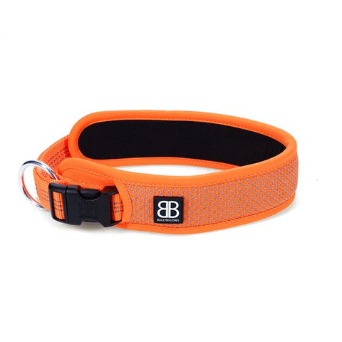 Active Light Cotton & Mesh Dog Collar, Lightweight and Adjustable, Comfortable for Dogs | Orange | Large