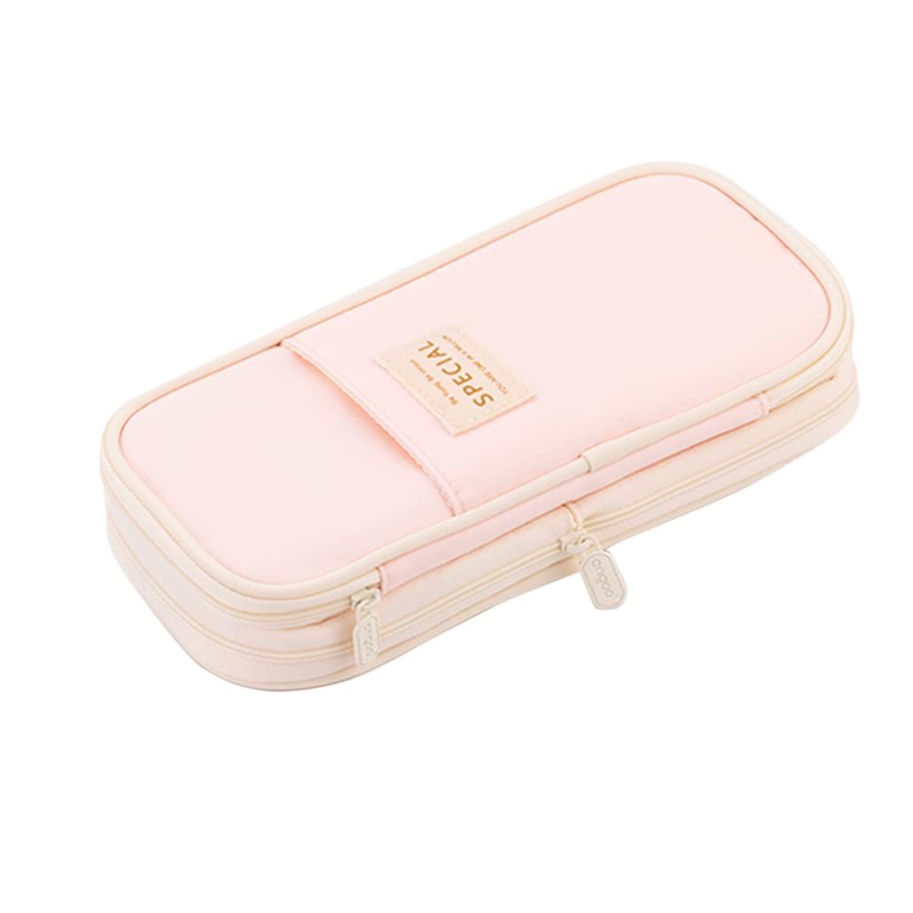 iSuperb Big Capacity Pencil Case Pen Holder with Zipper Pencil Bag with Compartment Large Capacity Canvas Stationery Storage Bag Deformable Zipper Pencil Box for Middle High School Student