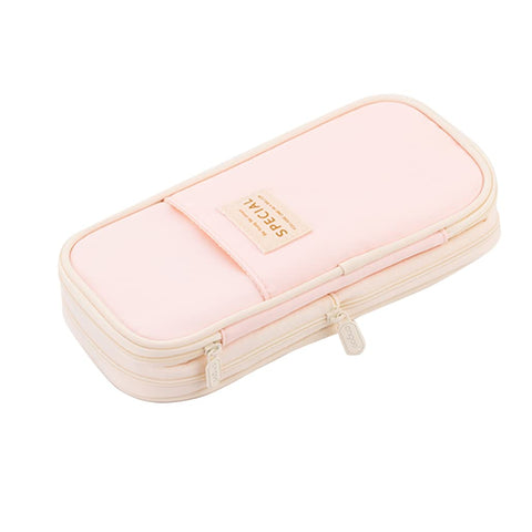 iSuperb Big Capacity Pencil Case Pen Holder with Zipper Pencil Bag with Compartment Large Capacity Canvas Stationery Storage Bag Deformable Zipper Pencil Box for Middle High School Student