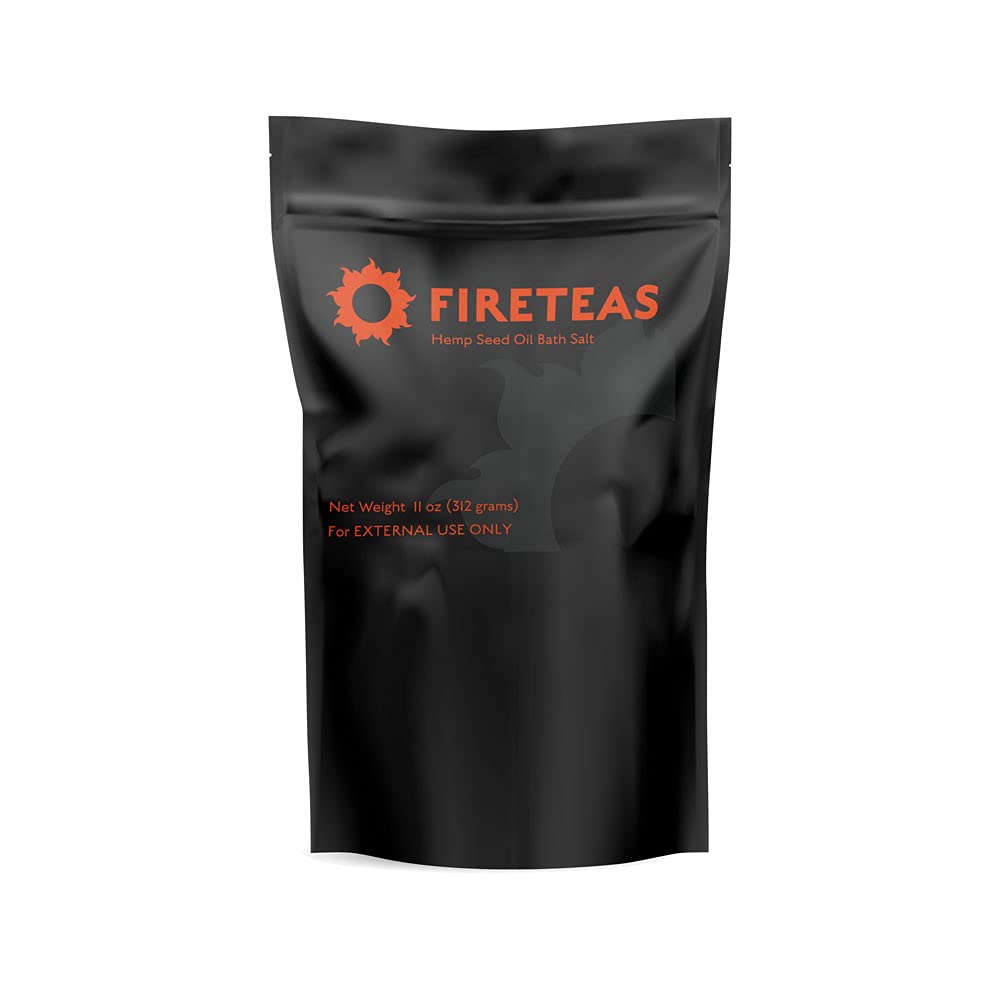 FIRETEAS - Hemp Seed Oil Bath Therapy - Sea Salt, Epsom Salt, Lavender, Sweet Orange & Lemon Essential Oils - Relaxing, Tranquil, Pain Relief -Made in The USA.