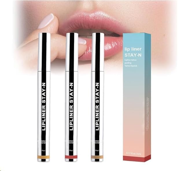 Generic Lip stain peel off, 3PCS Peel Off Lip Stain,Light Brown/Dark Brown/Burgundy Long Lasting Lip Liner Stain,Matte Tattoo Lip Liner Stain Peel Off,Infused with Hyaluronic Acid & Vitamin E